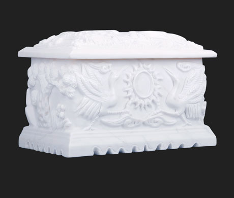 汉白玉仙鹤园骨灰盒