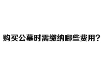 在购买济南公墓时需缴纳哪些费用?