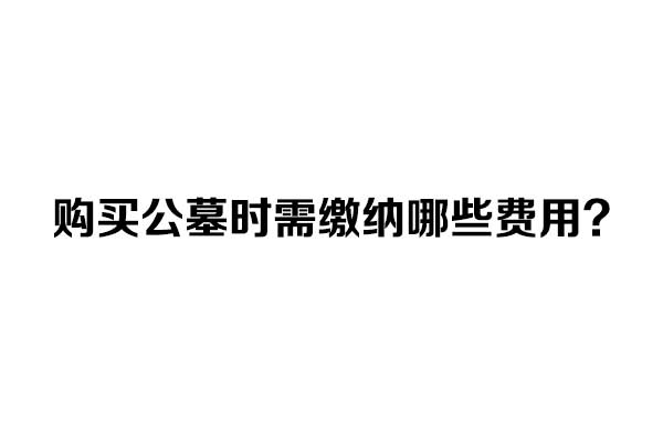 在购买济南公墓时需缴纳哪些费用